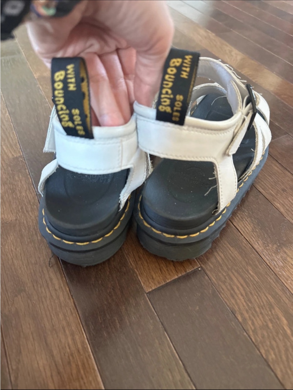 Dr. Martens White Sandals with Bouncing Sole